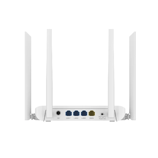 Router Wi-Fi 5; 4 antenas 2.4 GHz: 300 Mbps, 5 GHz: 867 Mbps; 4 puertos ethernet MESH