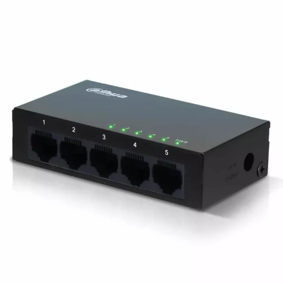 [PFS3005-5GT-V2] Switch comercial de capa 2 metalico; 5 puertos Giga. Admite cinco puertos adaptativos de 10/100/1000 Mbps.