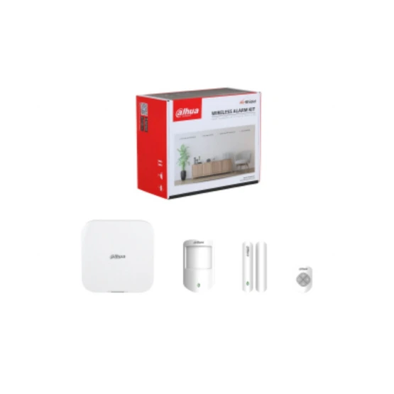 Kit de alarma Dahua con 4G-Lan-Wifi con 1 magnetico, 1 PIR y 1 control remoto
